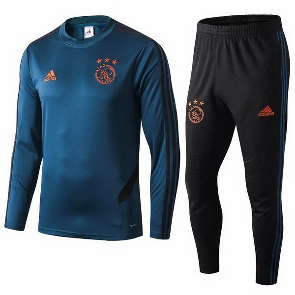 Trainingsanzug Ajax 2019-20 Blau Schwarz Fussballtrikots Günstig